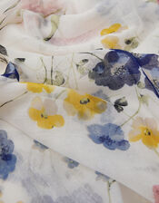 Lightweight Gardenia Print Scarf, , large