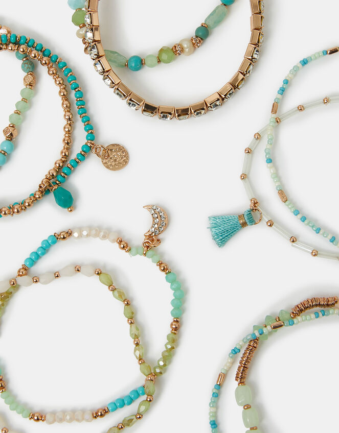 Beaded Stretch Bracelets Turquoise, , large