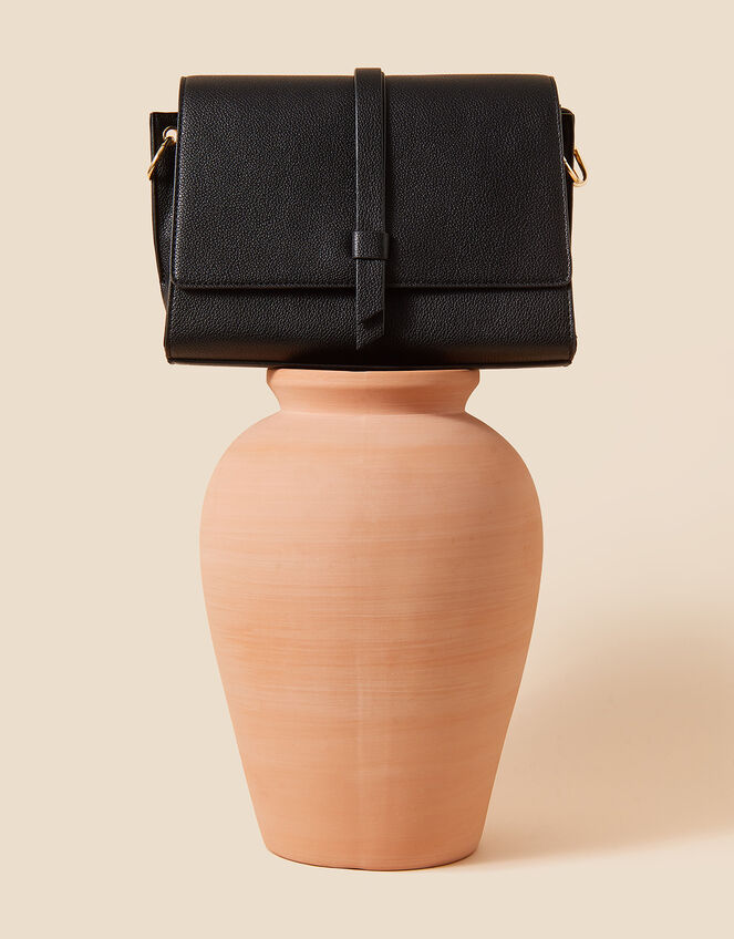 Strap Detail Large Cross-Body Bag, Black (BLACK), large