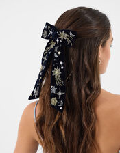 Shooting Star Beaded Bow Barrette Hair Clip, , large