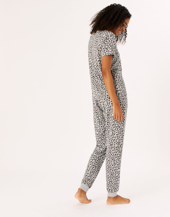 Leopard Print Jersey Pyjama Set, Brown (BROWN), large