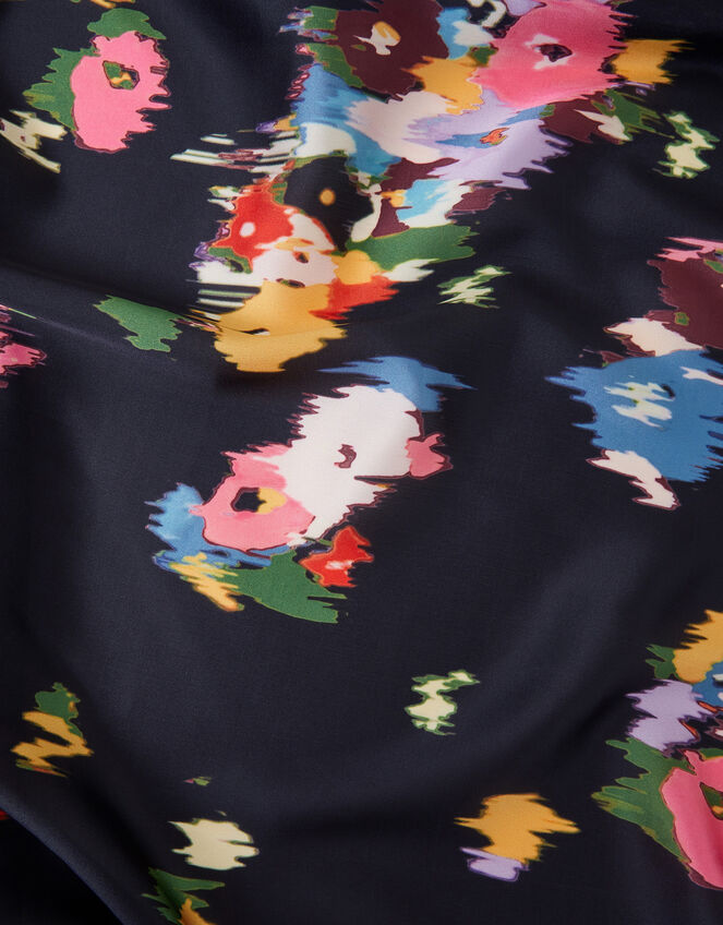 Floral Satin Square Scarf, , large