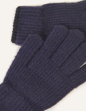 Sparkle Edge Gloves, Blue (NAVY), large