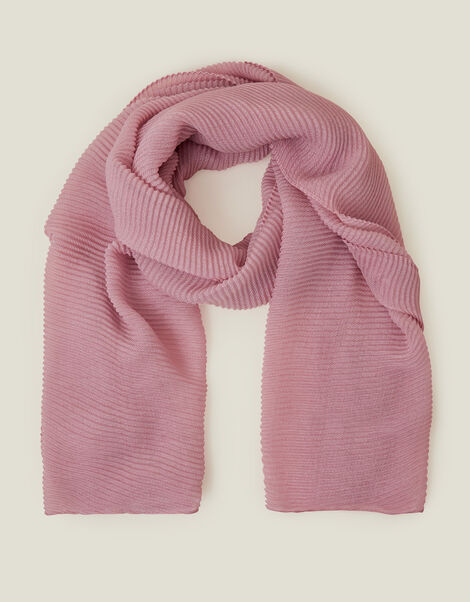 Lightweight Pleated Scarf, Pink (PALE PINK), large