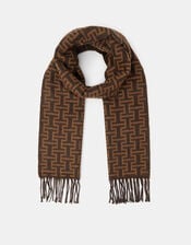 Geometric Print Blanket Scarf, , large