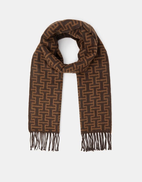Geometric Print Blanket Scarf, , large
