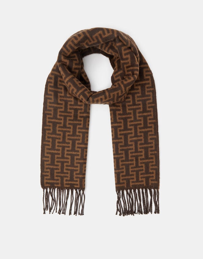 Geometric Print Blanket Scarf, , large