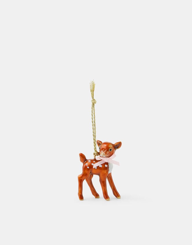 Baby Deer Enamel Christmas Tree Decoration, , large