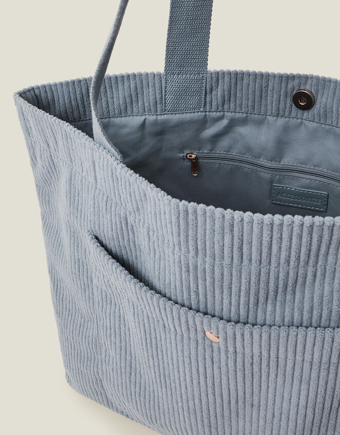 Corduroy Shopper Bag, Blue (BLUE), large