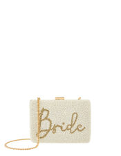 Brided Beaded Hardcase Clutch Bag, , large