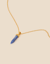 14ct Gold-Plated Lapis Lazuli Shard Pendant Necklace, , large