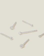 3-Pack Sterling Silver Ball Stud Earrings, , large