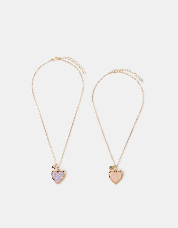 2-Pack Girls Friendship Locket Necklaces, , large