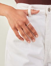 Sterling Silver Diamante Band Ring, Silver (ST SILVER), large