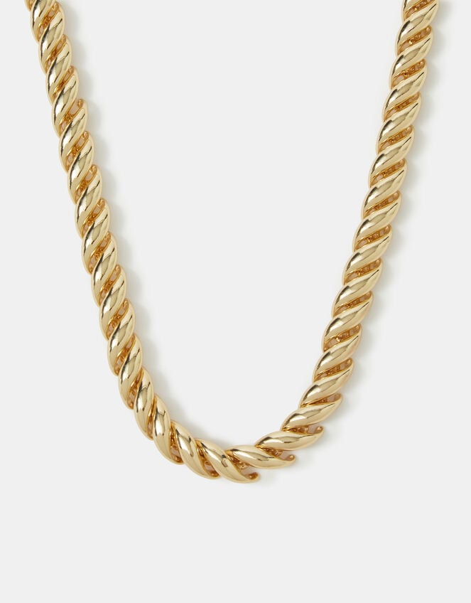 14ct Gold-Plated Twisted Wave Necklace, , large