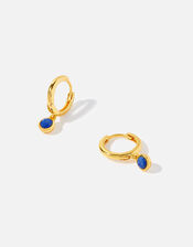 Gold Vermeil Lapis Hoops, , large