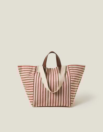 Large Stripe Canvas Tote Bag, , large