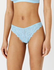Lace Brazilian Knickers, Blue (LIGHT BLUE), large