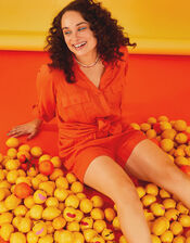 Tie Waist Shorts with LENZING™ ECOVERO™, Orange (ORANGE), large