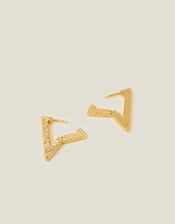 14ct Gold-Plated Triangle Hoop Earrings, , large