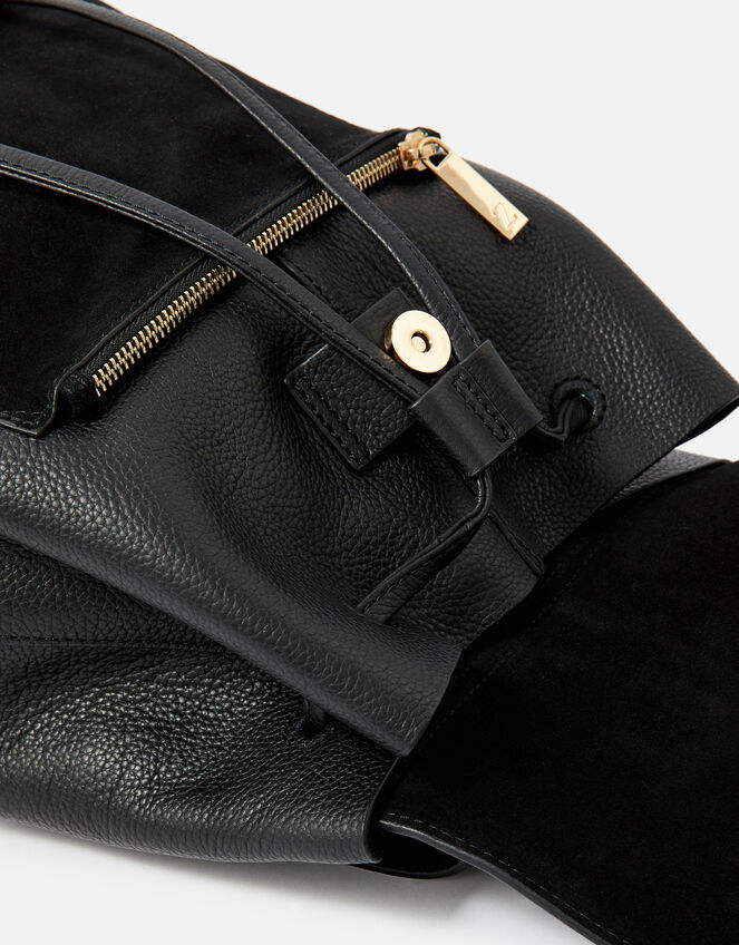 Maggie Leather Backpack , Black (BLACK), large