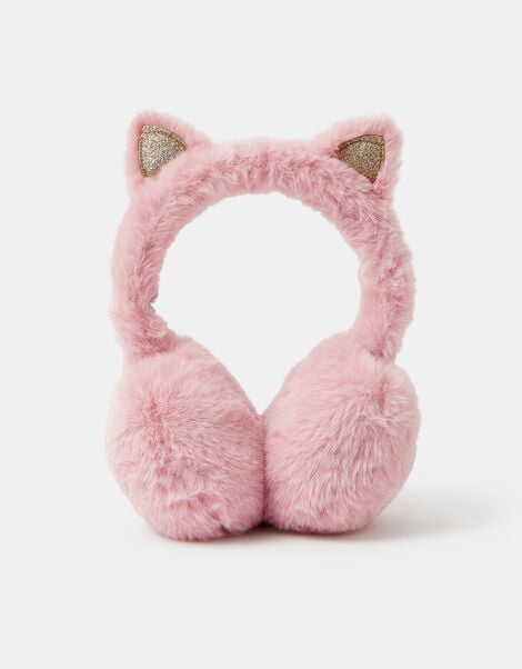 Girls Fluffy Cat Ears Earmuffs, , large