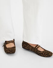 Leopard Print Buckle Ballet Flats, Leopard (LEOPARD), large