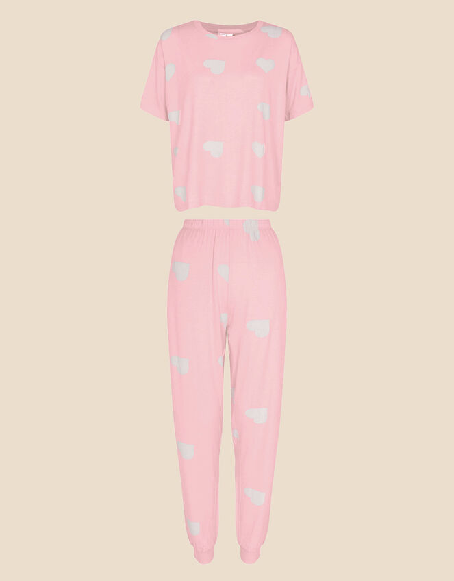 Heart Jersey Pyjama Set, Pink (PINK), large