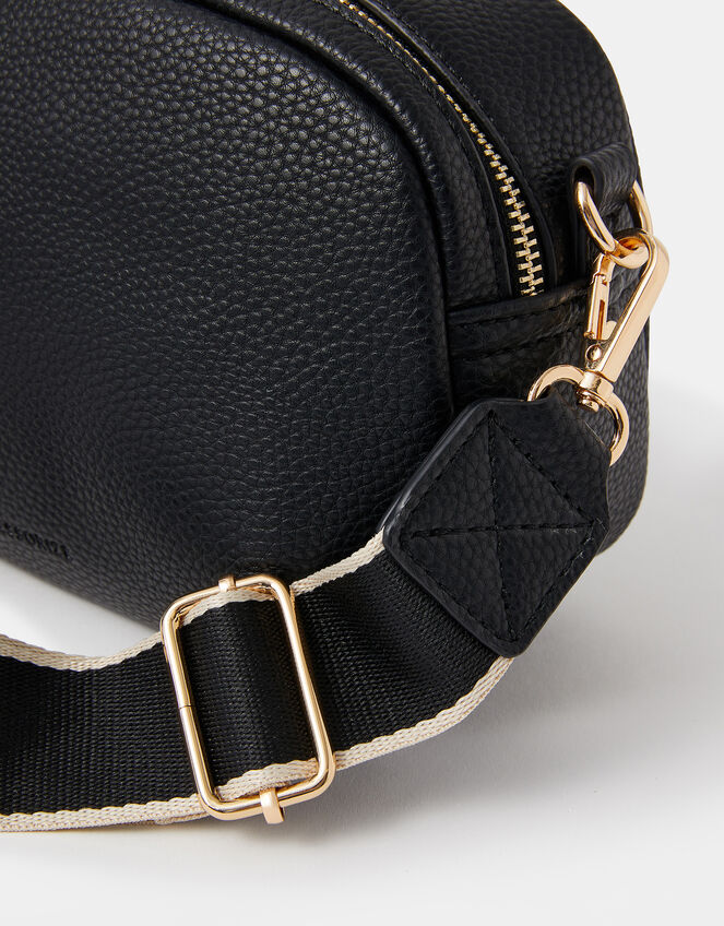 Webbing Strap Small Crossbody Bag, Black (BLACK), large