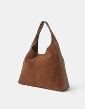 Slouchy Suede Shoulder Bag, Tan (TAN), large