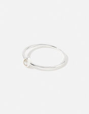 Sterling Silver Teardrop Ring, Silver (ST SILVER), large