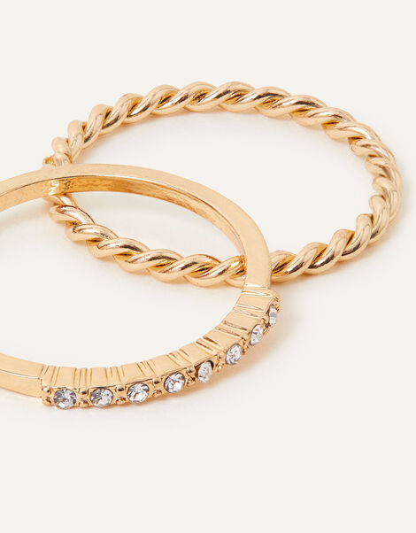 Sparke and Twist Rings Set of Two, White (CRYSTAL), large