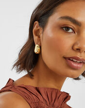 14ct Gold-Plated Molten Curve Drop Earrings, , large