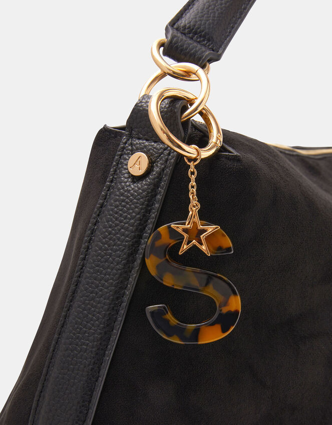 Tort Initial Bag Charm, Brown (TORT), large