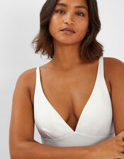 Plunge Ribbed Shaping Swimsuit, Ivory (IVORY), large