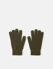 Plain Touch Screen Gloves , Green (KHAKI), large