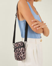 Leopard Print Phone Bag, , large