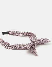 Girls Bow Leopard Print Headband, , large