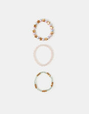 3-Pack Girls Star Beaded Stretch Bracelets, , large