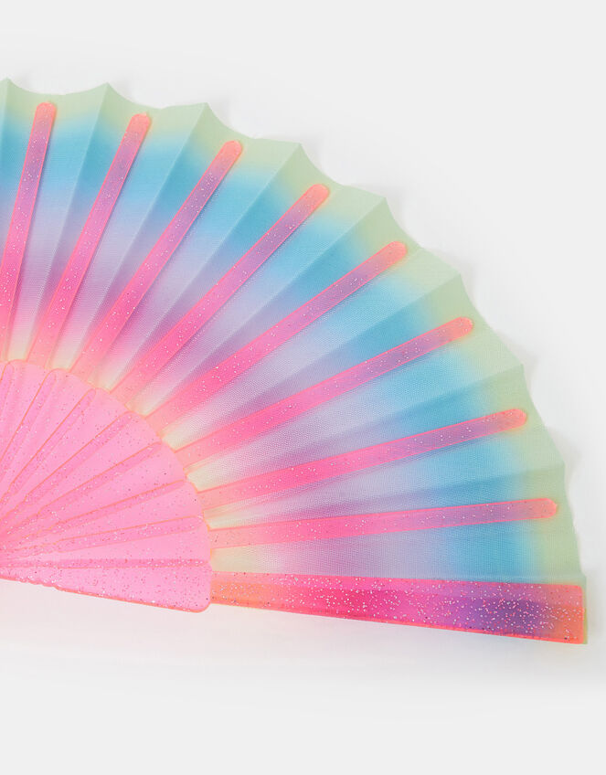Girls Ombré Glitter Foldable Fan, , large