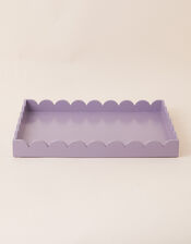 Large Wooden Tray with Scalloped Edge, Purple (LILAC), large