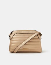 Quilted Crossbody Bag, Gold (GOLD), large