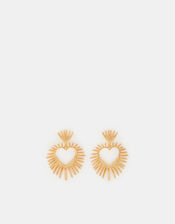 Sun Beam Heart Short Drop Earrings, , large