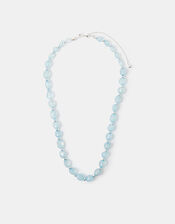 Sterling Silver-Plated Aquamarine Necklace, , large