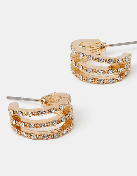 Mini Pav&eacute; Hoop Earrings , , large