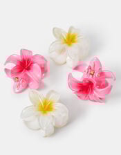 4-Pack Mini Tropical Flower Claw Clips, , large
