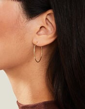 14ct Gold-Plated Thin Hoop Earrings, , large