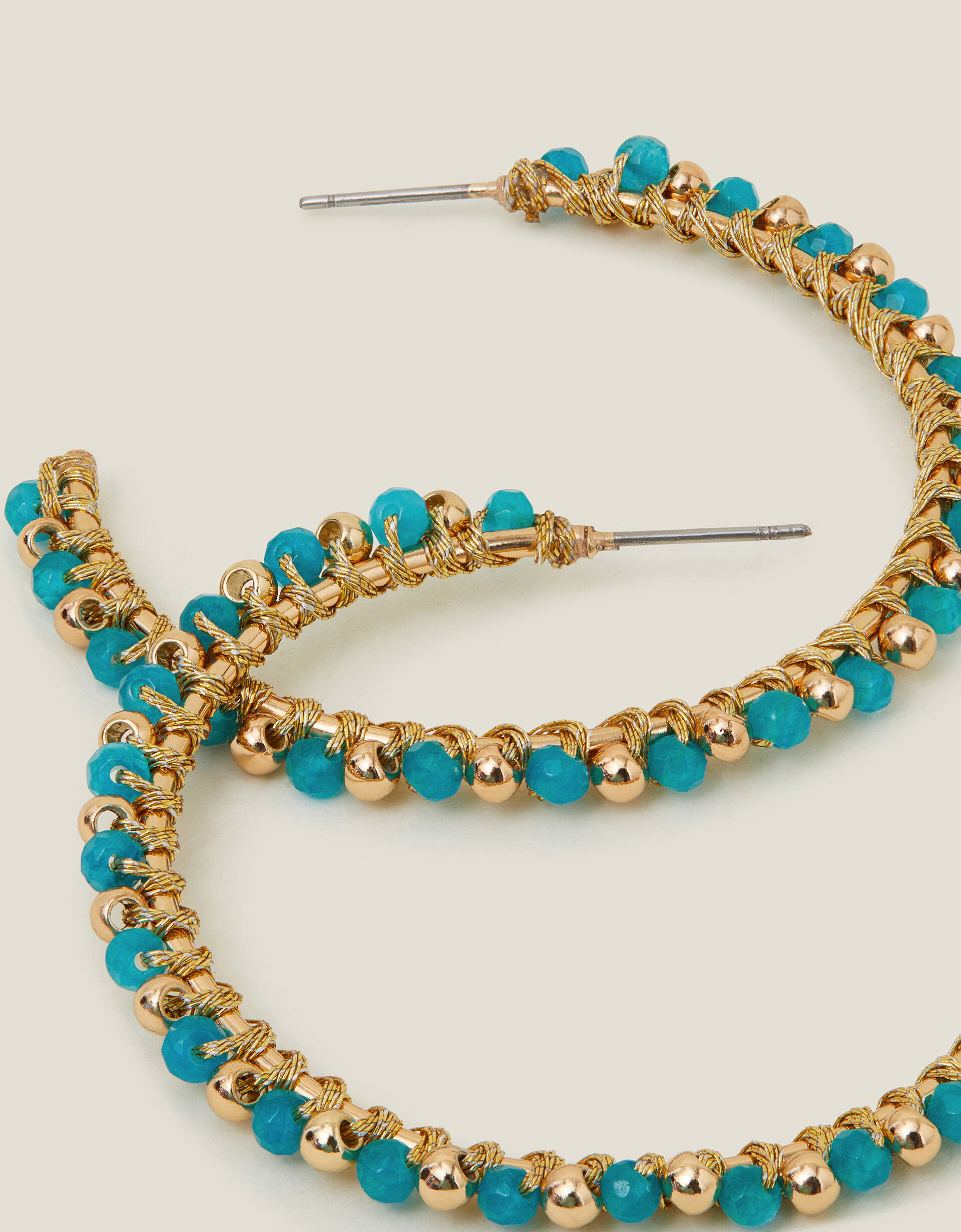 Woven bead hoop earrings cheap