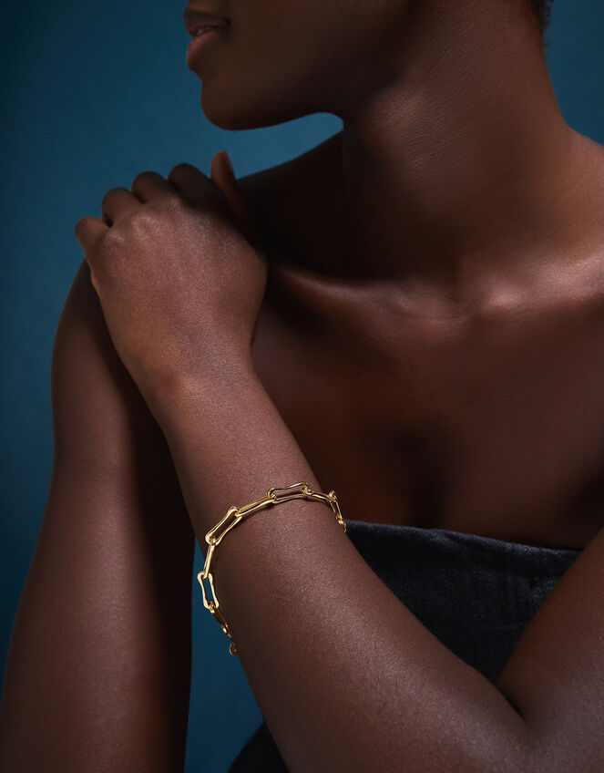 14ct Gold-Plated Paperclip Link Bracelet, , large