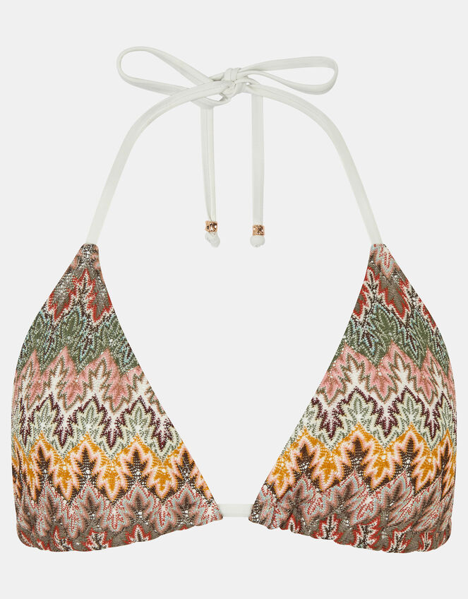 Crochet Triangle Bikini Top, Natural (NEUTRAL), large